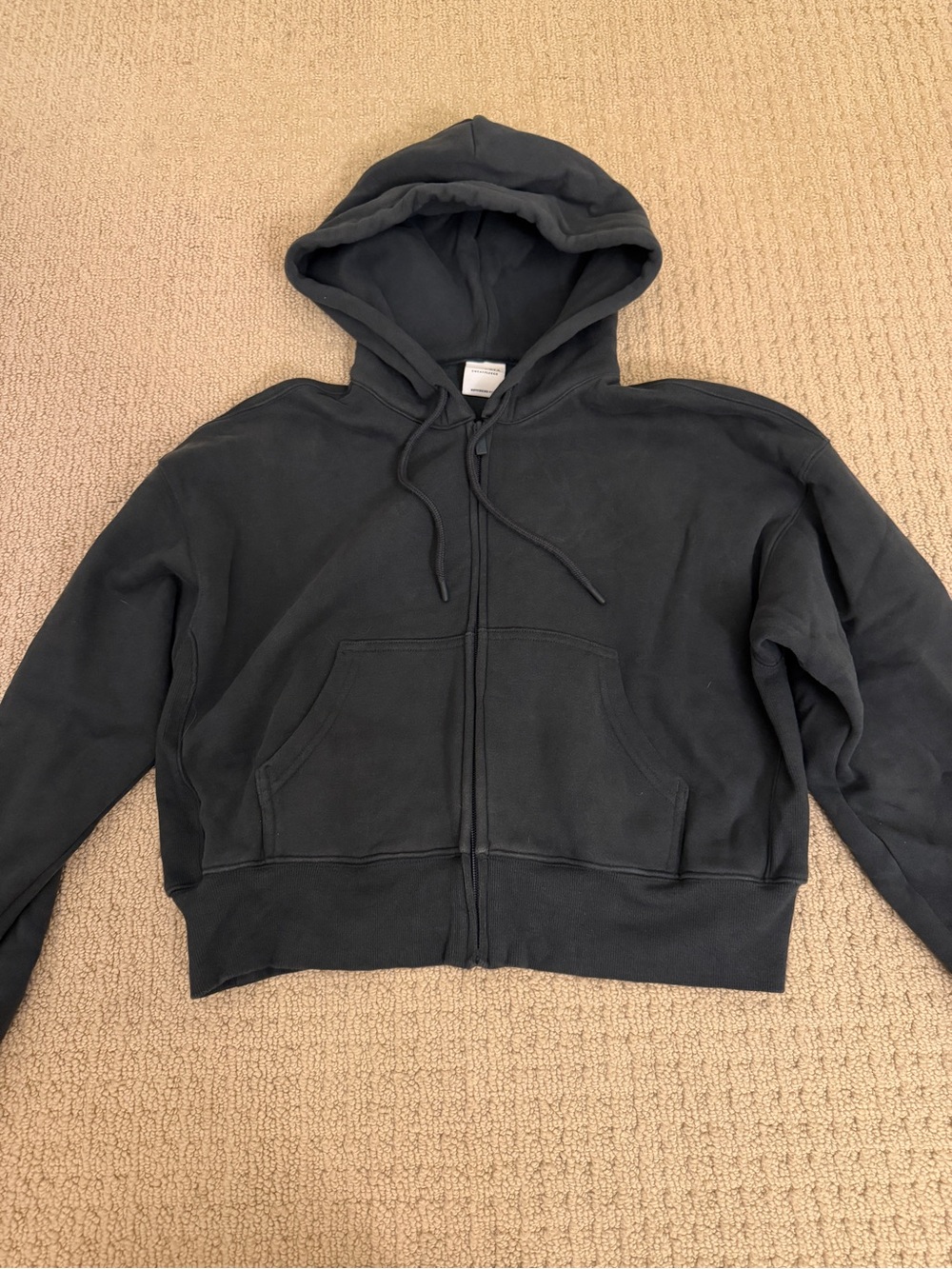 Aritzia boyfriend boxy zip hoodie in mineral green